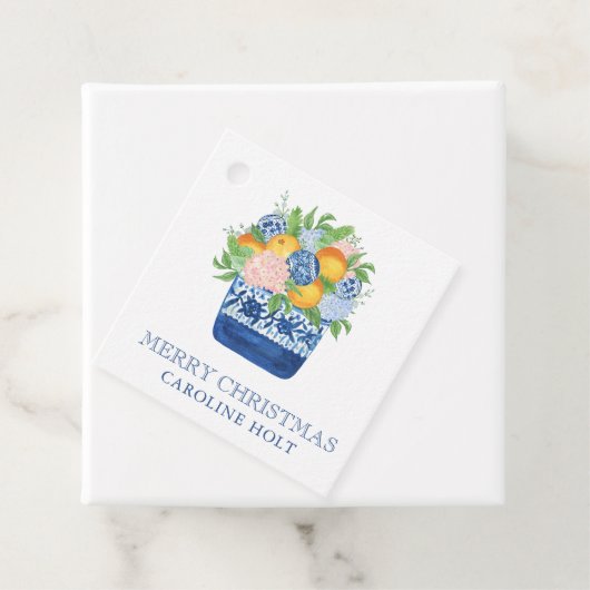 Waterverf Chinoiserie Mandarins Kerstcadeau Bedankjes Labels (In situ)