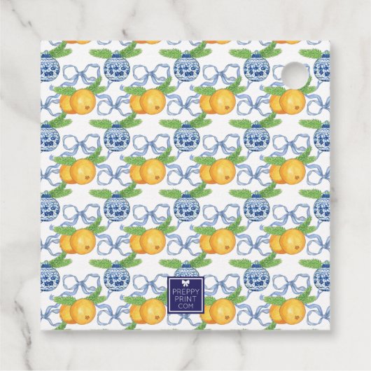 Waterverf Chinoiserie Mandarins Kerstcadeau Bedankjes Labels (Achterkant)