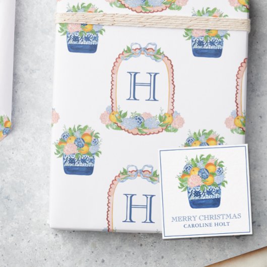 Waterverf Chinoiserie Mandarins Kerstcadeau Notitiekaartje