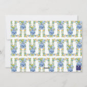 Waterverf Chinoiserie Mandarins Monogram Crest Feestdagenkaart (Achterkant)