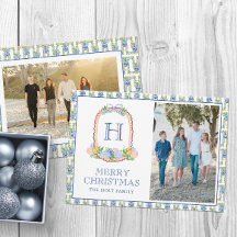 Waterverf Chinoiserie Mandarins Monogram Crest