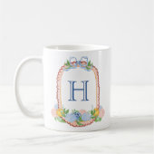 Waterverf Chinoiserie Mandarins Monogram Crest Koffiemok (Links)
