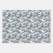 Waterverf chinoiserie marineblauw kasteel inpakpapier vel (Voorkant 2)