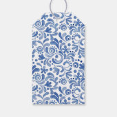 Waterverf Chinoiserie Oranje boom bovenaan Cadeaulabel (Achterkant)