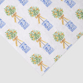 Waterverf Chinoiserie Oranje boom bovenaan Tissuepapier (Detail)