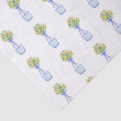 Waterverf Chinoiserie Oranje boom bovenaan Tissuepapier (Detail)