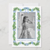 Waterverf Chinoiserie Ornamenten Garland Kerstmis Feestdagenkaart (Voorkant)