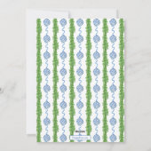 Waterverf Chinoiserie Ornamenten Garland Kerstmis Feestdagenkaart (Achterkant)