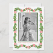 Waterverf Chinoiserie Ornamenten Garland Kerstmis Feestdagenkaart (Voorkant)