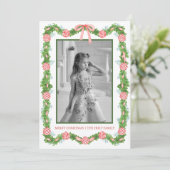 Waterverf Chinoiserie Ornamenten Garland Kerstmis Feestdagenkaart (Staand voorkant)