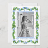 Waterverf Chinoiserie Ornamenten Garland Kerstmis Feestdagenkaart (Voorkant)