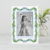 Waterverf Chinoiserie Ornamenten Garland Kerstmis Feestdagenkaart (Staand voorkant)