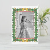 Waterverf Chinoiserie Ornamenten Garland Kerstmis Feestdagenkaart (Staand voorkant)