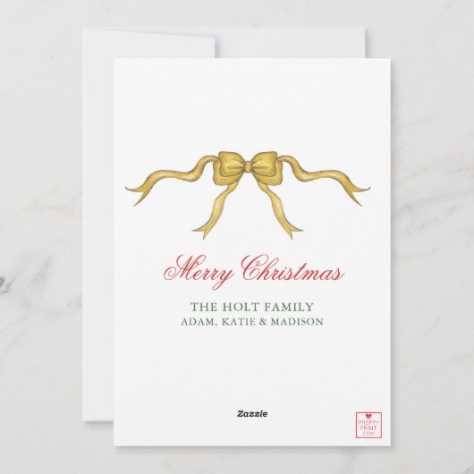 Waterverf Chinoiserie Ornamenten Garland Kerstmis Feestdagenkaart (Achterkant)