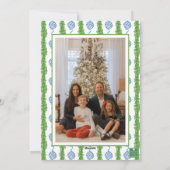 Waterverf Chinoiserie Ornamenten Garland Kerstmis Feestdagenkaart (Achterkant)