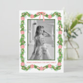 Waterverf Chinoiserie Ornamenten Garland Kerstmis Feestdagenkaart (Staand voorkant)