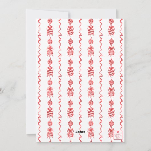 Waterverf Chinoiserie Ornamenten Garland Kerstmis Feestdagenkaart (Achterkant)