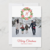 Waterverf Chinoiserie Ornamenten Wreater Kerstmis Feestdagenkaart (Voorkant)