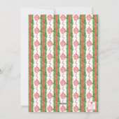 Waterverf Chinoiserie Ornamenten Wreater Kerstmis Feestdagenkaart (Achterkant)