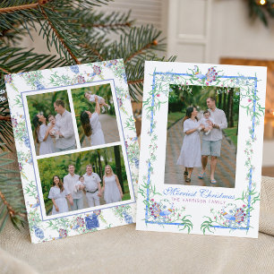 Waterverf Chinoiserie Pauwentuin Frame Foto Feestdagenkaart