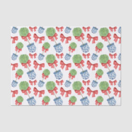 Waterverf Chinoiserie Red Bow Topiary Tissuepapier