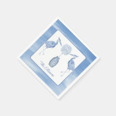 Waterverf Chinoiserie Topiary Blue Heron Servet (Hoek)