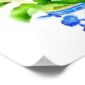 Waterverf Chinoiserie Vaas met bloemen Poster (Hoek)