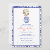 Waterverf Chinoiserie vaas van rode aardbeien Kaart (Voorkant)