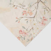 Waterverf Chinoiserie Vogels en Bloesems Tissuepapier (Detail)
