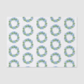 Waterverf Chinoiserie Wreate Kerstmis Tissuepapier (Voorkant)