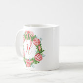 Waterverf Chinoiserie Wreate kerstmonogram Koffiemok (Voorkant links)