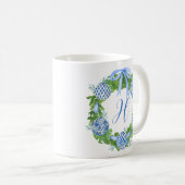 Waterverf Chinoiserie Wreate kerstmonogram Koffiemok (Voorkant rechts)