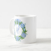 Waterverf Chinoiserie Wreate kerstmonogram Koffiemok (Voorkant links)