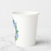 Waterverf Chinoiserie Wreate kerstmonogram Papieren Bekers (Links)