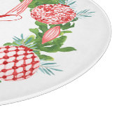 Waterverf Chinoiserie Wreate kerstmonogram Snijplank (Hoek)