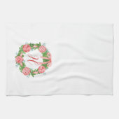 Waterverf Chinoiserie Wreate kerstmonogram Theedoek (Horizontaal)