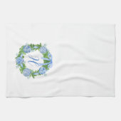 Waterverf Chinoiserie Wreate kerstmonogram Theedoek (Horizontaal)