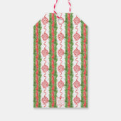 Waterverf Chinoiserie Wreater Monogram Kerstmis Cadeaulabel (Achterkant)