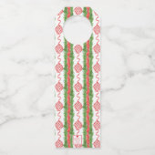 Waterverf Chinoiserie Wreater Monogram Kerstmis Flessenhanger (Achterkant)