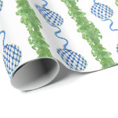 Waterverf Chinoiserie Wreath & Garland Kerstmis Cadeaupapier (Rol Hoek)