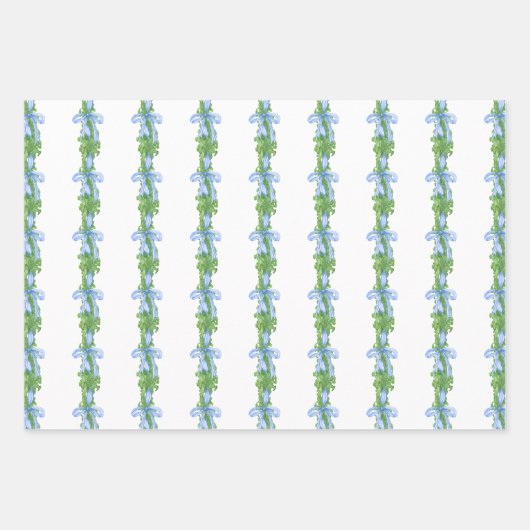 Waterverf Chinoiserie Wreath & Garland Kerstmis Inpakpapier Vel (Voorkant 3)