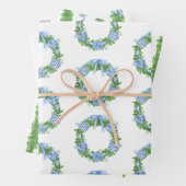 Waterverf Chinoiserie Wreath & Garland Kerstmis Inpakpapier Vel (In situ)