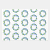 Waterverf Chinoiserie Wreath & Garland Kerstmis Inpakpapier Vel (Voorkant)