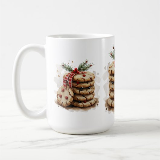 Waterverf Chip Cookies Rood Groen Kerst Koffiemok (Links)