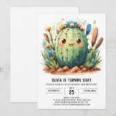 Waterverf Chique Kinder Cactus Jongen Verjaardag Kaart (Voorkant / Achterkant)