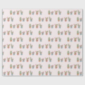 Waterverf chique vetplanten roze cadeaupapier (Vlak)