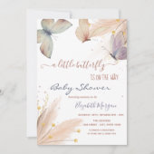 Waterverf Chique Vlinders Pampas Grass Kaart (Voorkant)