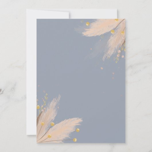 Waterverf Chique Vlinders Pampas Grass Kaart (Achterkant)