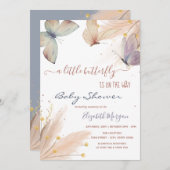 Waterverf Chique Vlinders Pampas Grass Kaart (Voorkant / Achterkant)