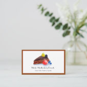 Waterverf Chocolade Cake Bakery Visitekaartje (Staand voorkant)